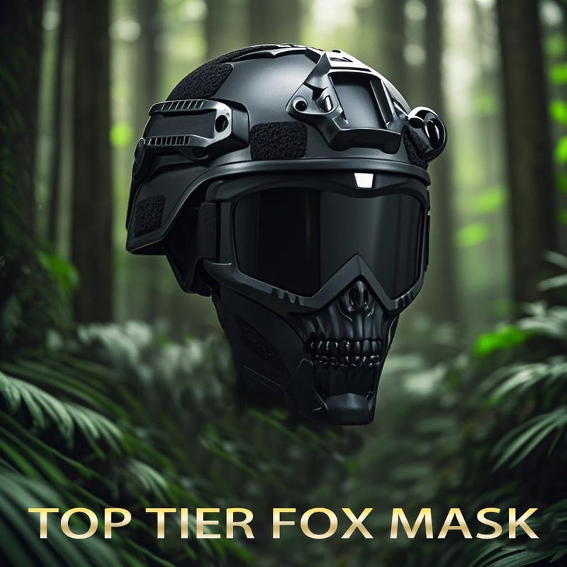 PLOOTA Tactical Airsoft Helmet with Detachable Goggles and Full Face Mask: Military Grade Gear for Paintball and Airsoft - Image 4
